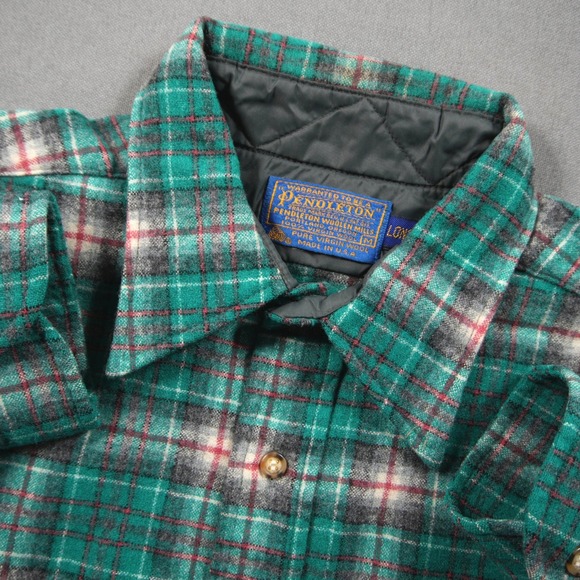 Pendleton Other - Vintage USA Pendleton Plaid Men Shirt M Long Green Western Point Collar Cabin